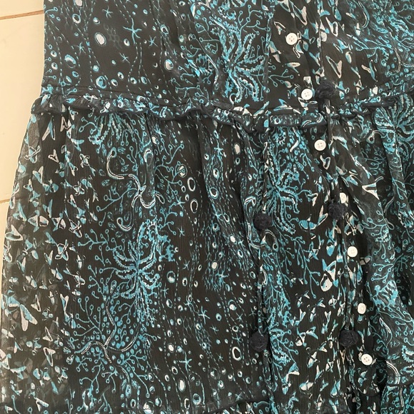 Poupette St Barth Aqua Vertical Silk Maxi Skirt - Picture 9 of 14